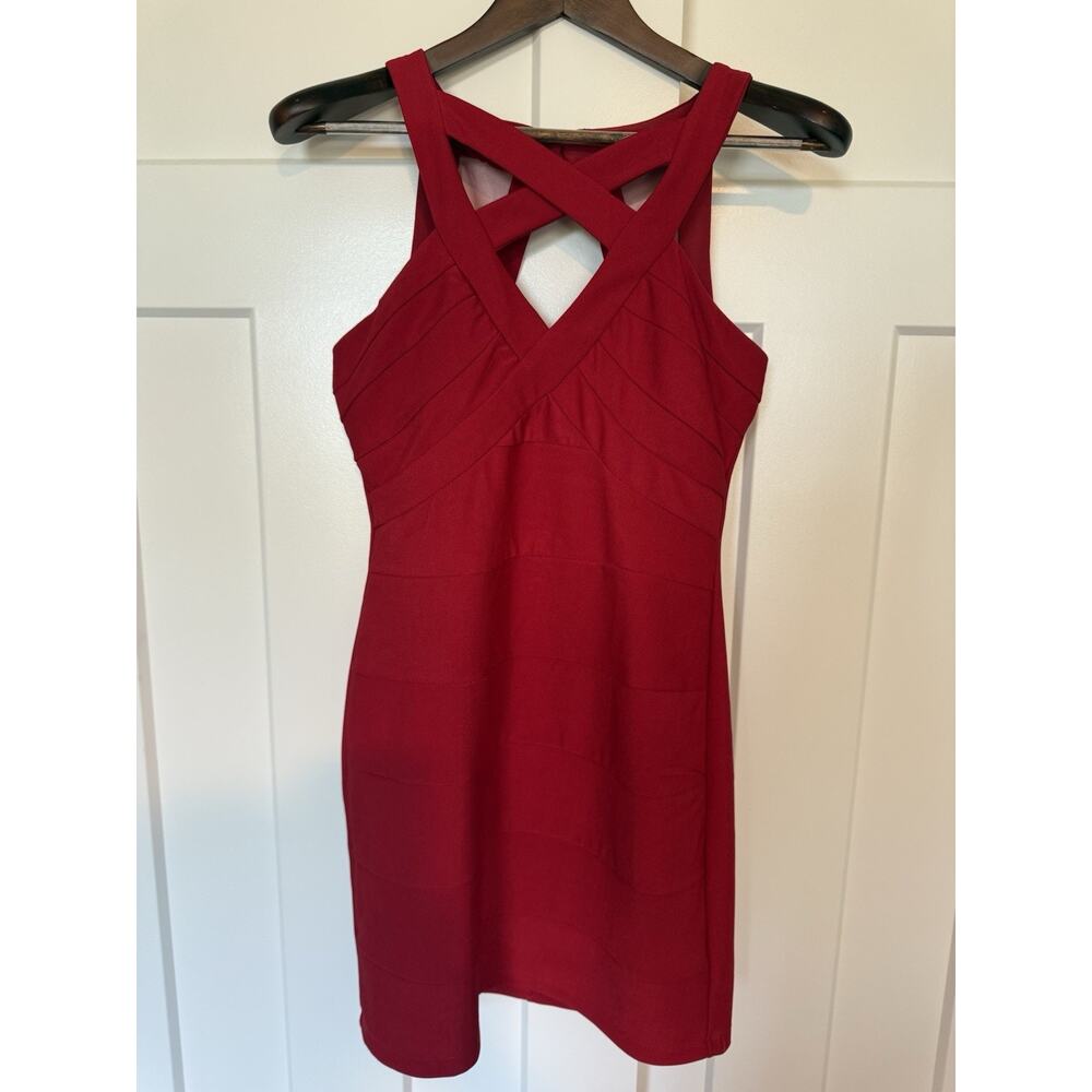Vintage Ruby Rox Red Dress Bodycon Size 13 Y2K Homecoming Party Dress